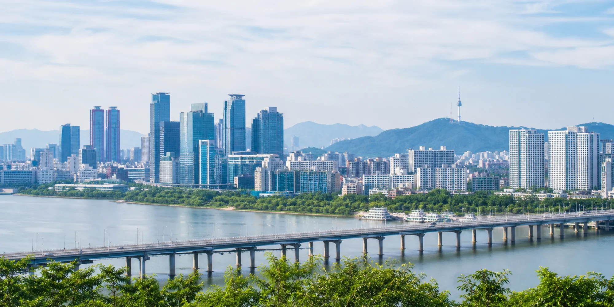South Korea medical device registration workspace with Seoul skyline