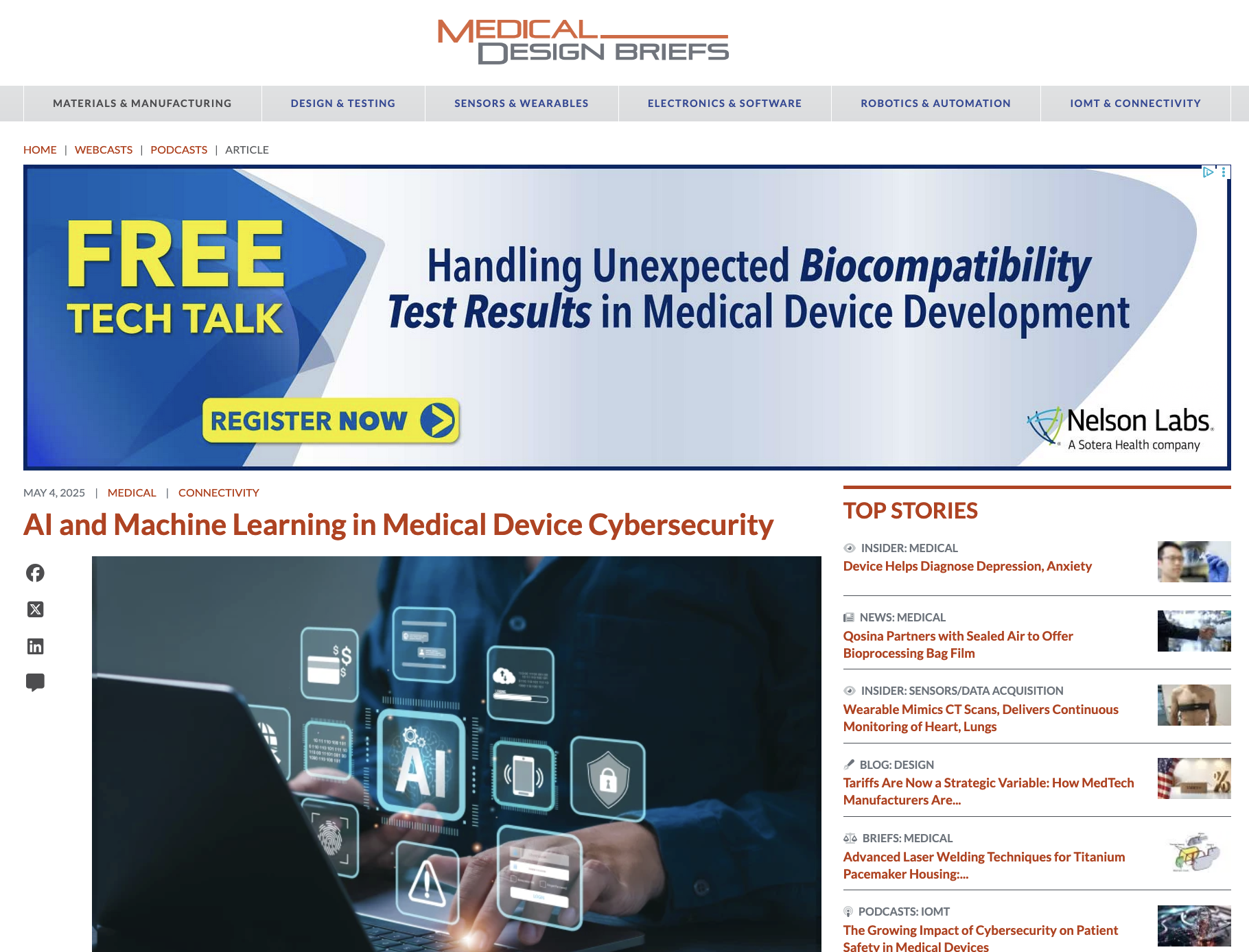 AI and Machine Learning in Medical Device Cybersecurity