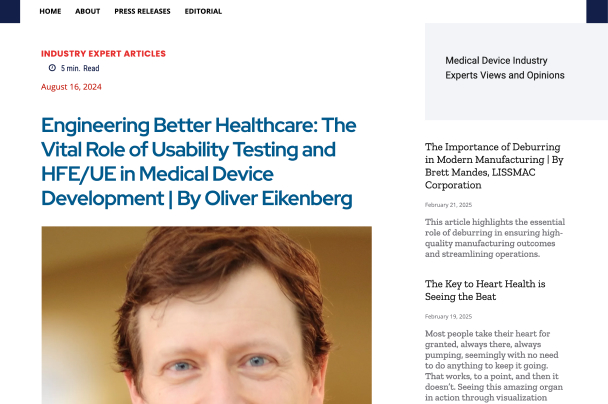 Engineering Better Healthcare: The Vital Role of Usability Testing and HFE/UE in Medical Device Development