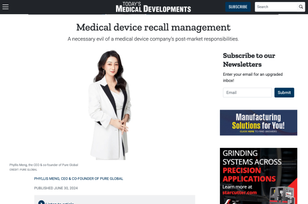 Medical device recall management