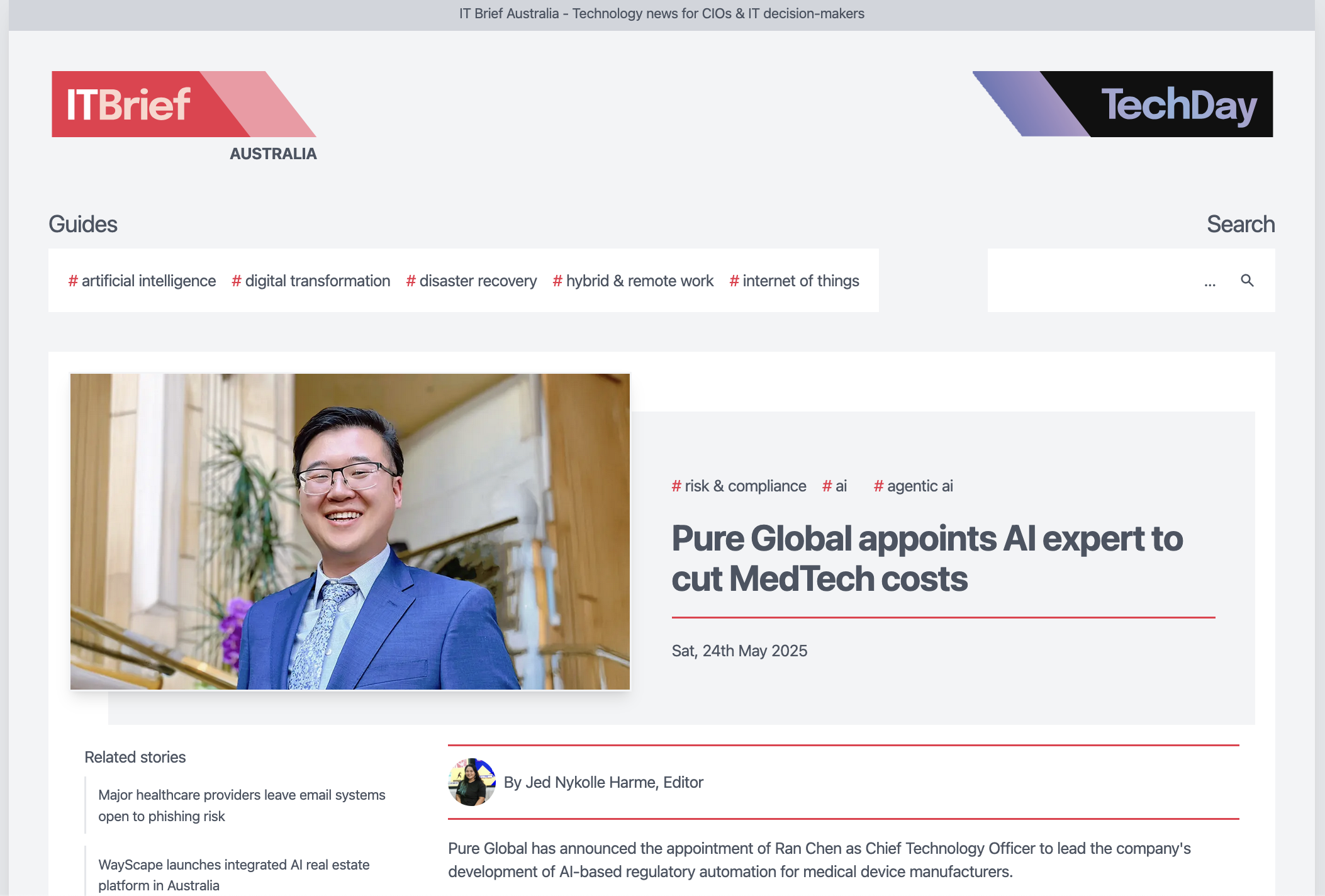 Pure Global appoints AI expert to cut MedTech costs