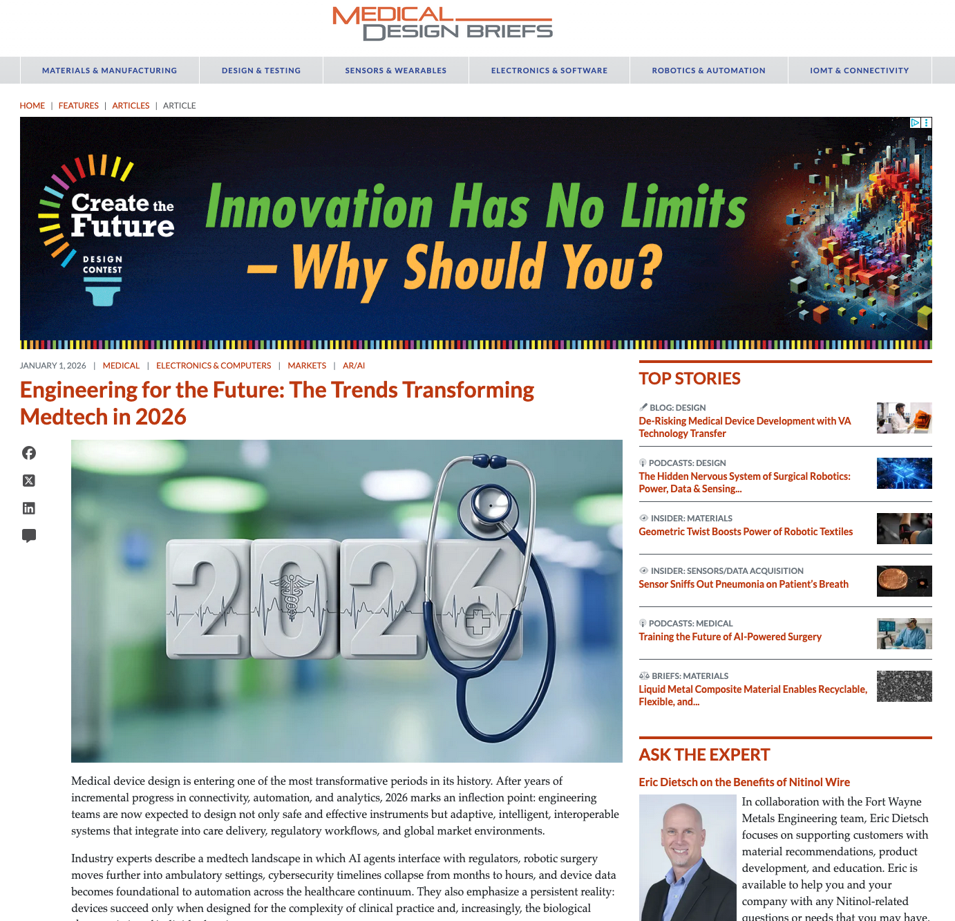 Engineering for the Future: The Trends Transforming Medtech in 2026