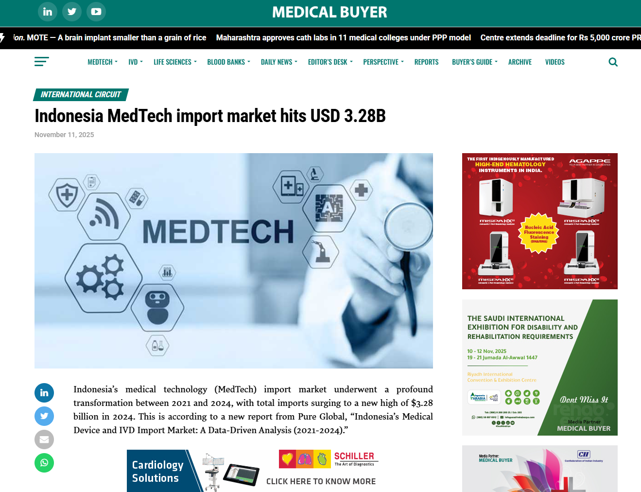 Indonesia MedTech Import Market Hits USD 3.28B