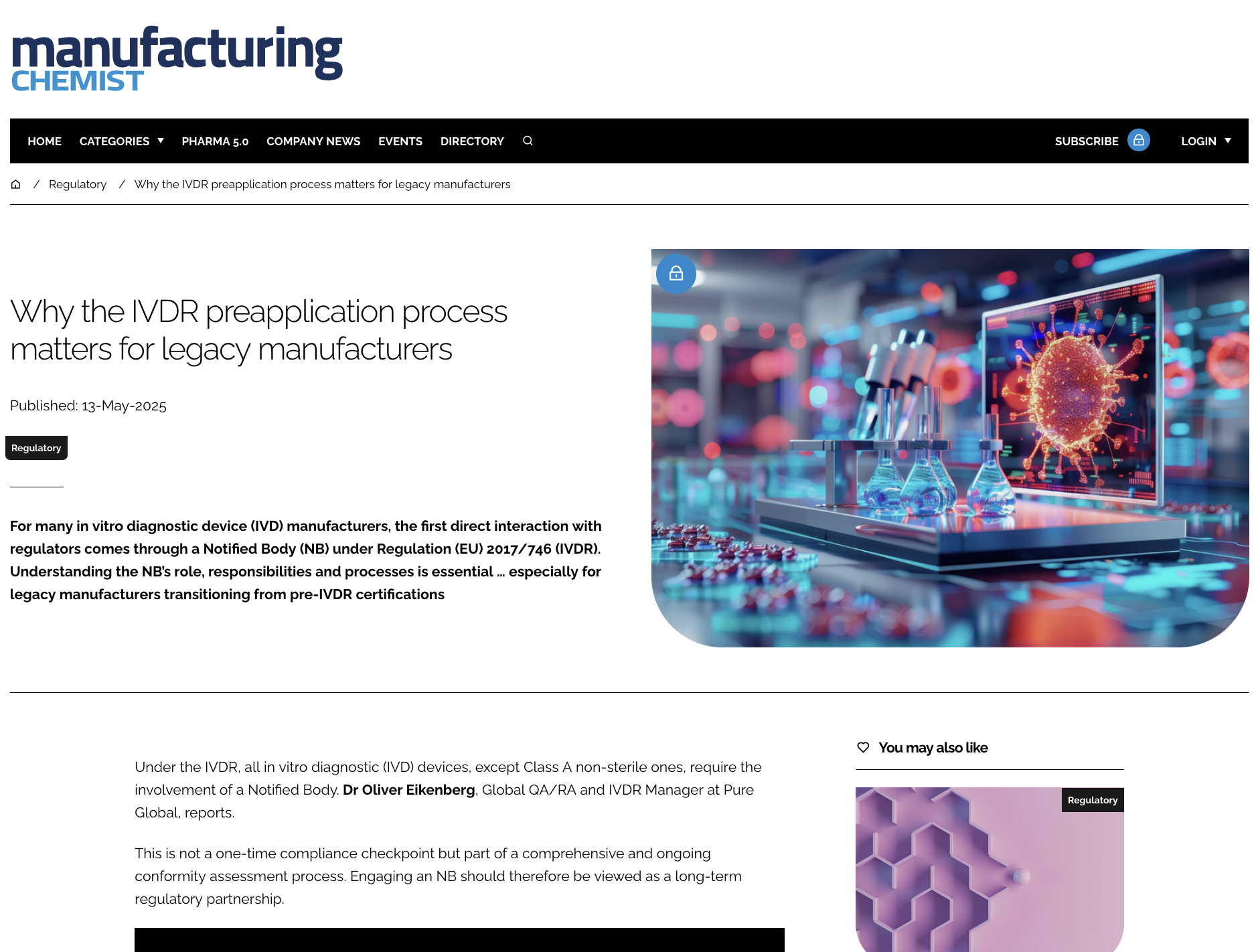 Why the IVDR preapplication process matters for legacy manufacturers