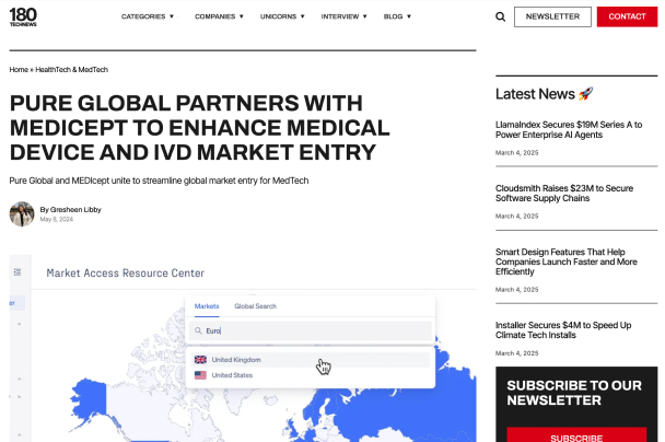 Pure Global Partners with MEDIcept to Enhance Medical Device and IVD Market Entry
