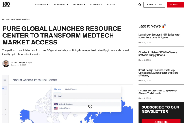 Pure Global Launches Resource Center to Transform MedTech Market Access
