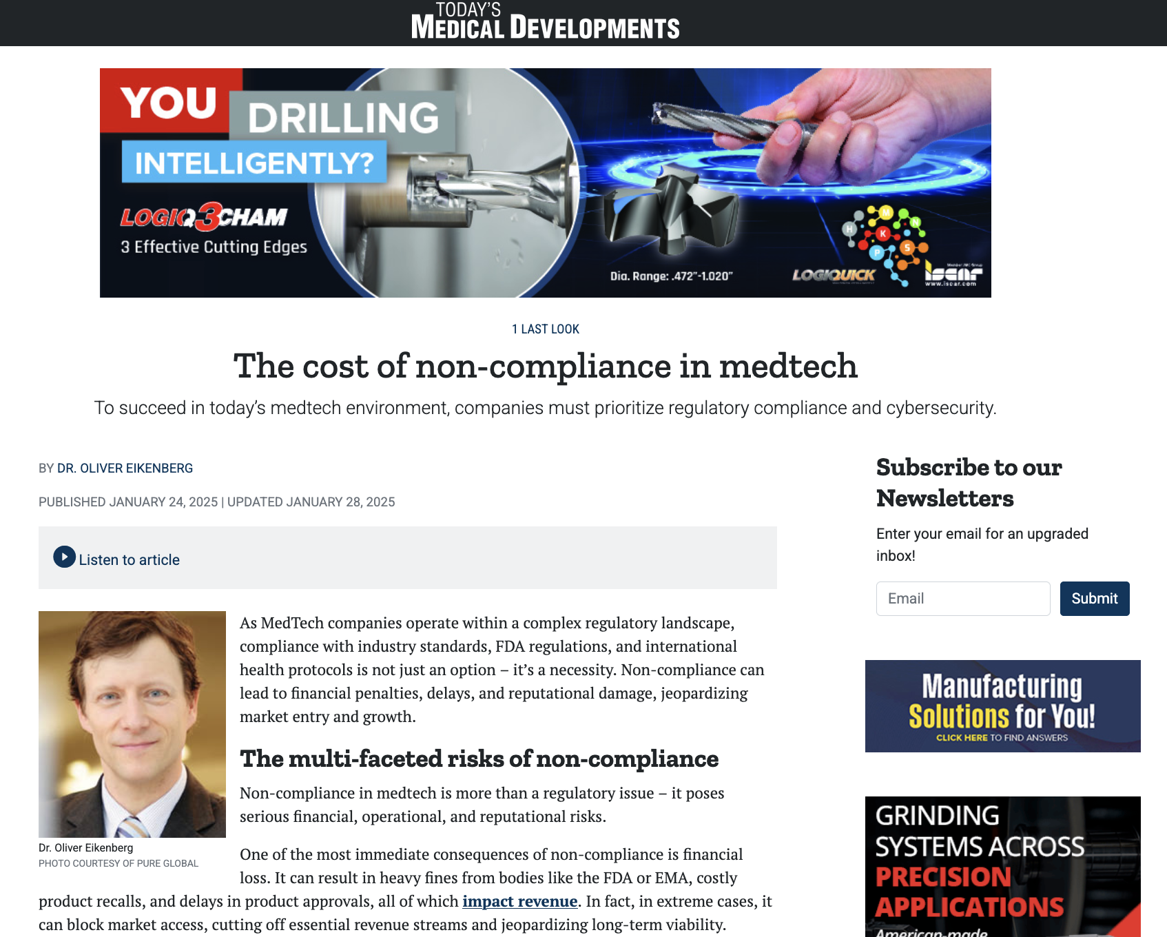The cost of non-compliance in medtech
