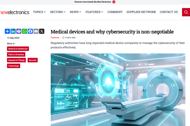 Medical devices and why cybersecurity is non-negotiable